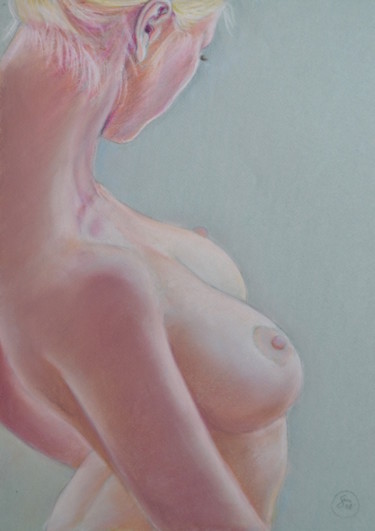 Pittura intitolato "Nudo 7" da Stefano Di Marco, Opera d'arte originale, Pastello