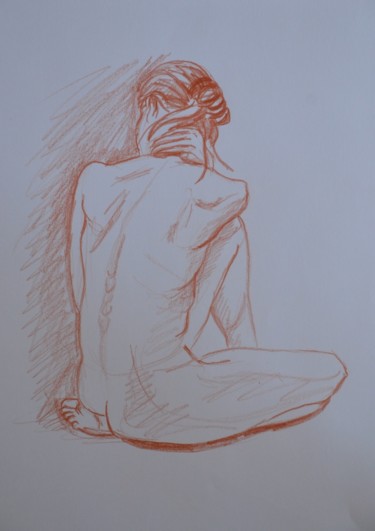 Drawing titled "croquis 19" by Stefano Di Marco, Original Artwork, Charcoal