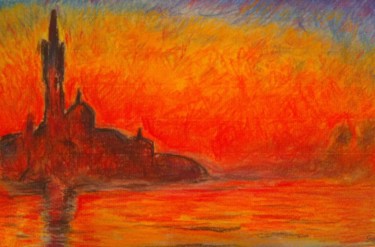Peinture intitulée "Studio su Monet" par Stefano Di Marco, Œuvre d'art originale, Pastel