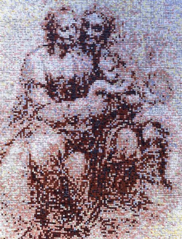 Pintura titulada "La vergine con sant…" por Stefano Di Marco, Obra de arte original