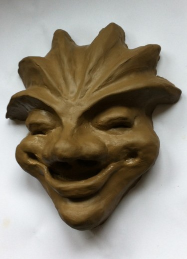 Sculpture titled "Maschera 1" by Stefano Di Marco, Original Artwork, Ceramics