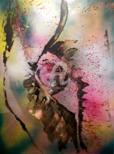 Pittura intitolato "I." da Stefano Gaetano, Opera d'arte originale, Spray Montato su Vetro