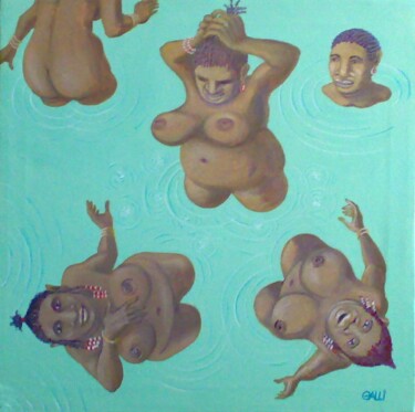 Pittura intitolato "Le bagnanti del Nig…" da Stefano Galli, Opera d'arte originale, Acrilico