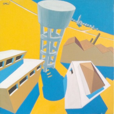 Schilderij getiteld "Paesaggio industria…" door Stefano Galli, Origineel Kunstwerk, Acryl