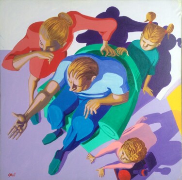 Pintura titulada "televisione" por Stefano Galli, Obra de arte original, Acrílico