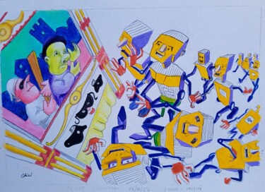 Zeichnungen mit dem Titel "marionette" von Stefano Galli, Original-Kunstwerk, Pastell