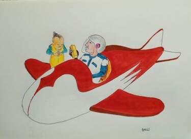 Zeichnungen mit dem Titel "Tequeelcheifo" von Stefano Galli, Original-Kunstwerk, Pastell