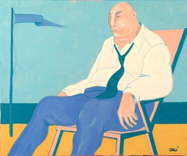 Картина под названием "Bandiera blu" - Stefano Galli, Подлинное произведение искусства, Акрил