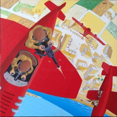 Pittura intitolato "Duello sulla costa" da Stefano Galli, Opera d'arte originale, Acrilico