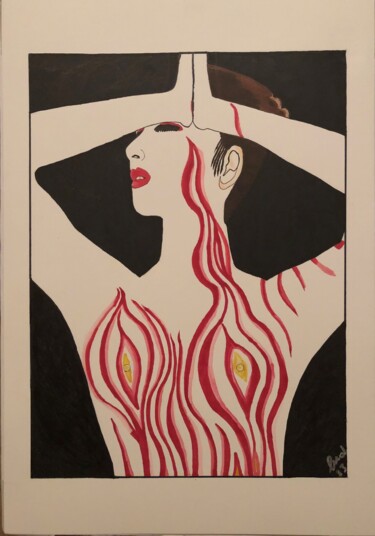 Painting titled "Orchi Dea" by Stefano Lusvardi (Ludwig), Original Artwork, Marker