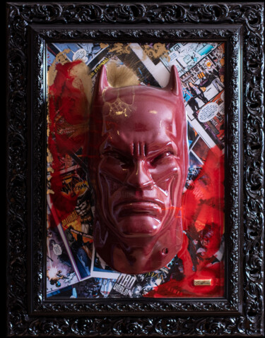 "Batman" başlıklı Heykel Stefano Macrì tarafından, Orijinal sanat, Seramik Metal üzerine monte edilmiş