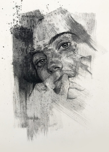 绘画 标题为“Portrait 5” 由Stefano Marvulli, 原创艺术品, 水彩