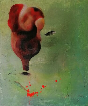 Painting titled "DOFY" by Stefano Mazzolini, Original Artwork, Oil Mounted on Wood Stretcher frame