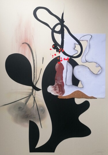 Malerei mit dem Titel "MIRA" von Stefano Mazzolini, Original-Kunstwerk, Collagen