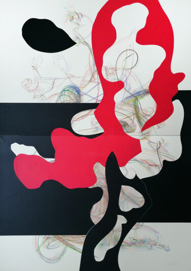 Malerei mit dem Titel "VINILO" von Stefano Mazzolini, Original-Kunstwerk, Collagen