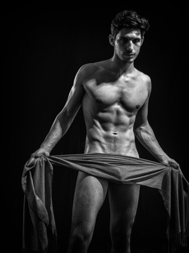 Fotografía titulada "Male nude with scar…" por Stefano Mercurius, Obra de arte original, Fotografía digital