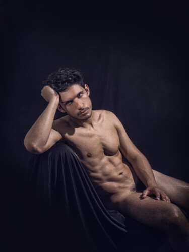 Φωτογραφία με τίτλο "Male nude - Sitting…" από Stefano Mercurius, Αυθεντικά έργα τέχνης, Ψηφιακή φωτογραφία