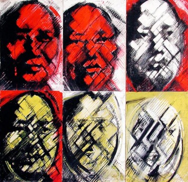 Painting titled "MAO-ZEDONG (DEFIGUR…" by Stefano Nardi, Original Artwork, Acrylic