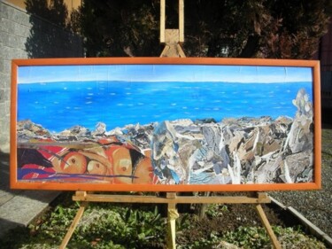 Painting titled "Ultima spiaggia" by Stefano Rollero, Original Artwork, Oil