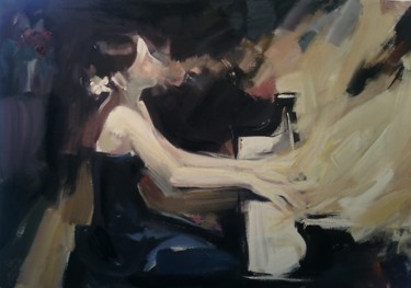 Painting titled "La pianista" by Stefano Cianti, Original Artwork, Acrylic