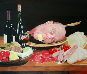 Painting titled "HOMO BONO (Omaggio…" by Stefano Davidson, Original Artwork