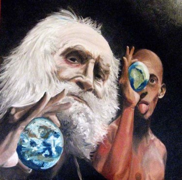 Peinture intitulée "Prospero e Calibano" par Stefano Davidson, Œuvre d'art originale