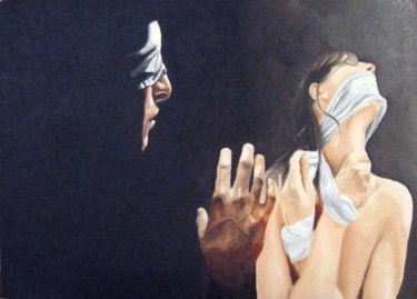 Pittura intitolato "DAFNI E LARA" da Stefano Davidson, Opera d'arte originale