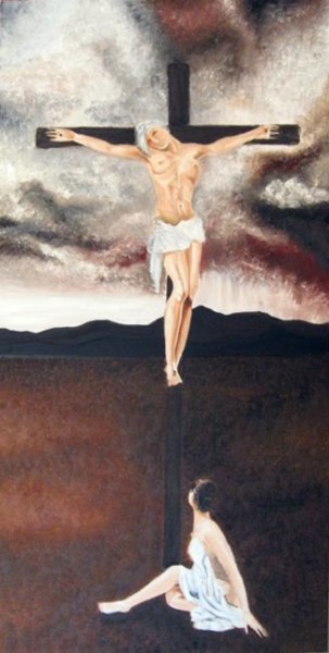 Painting titled "Crucifige(LA)" by Stefano Davidson, Original Artwork