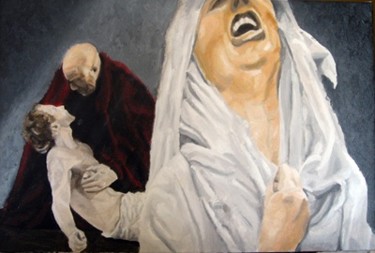Pintura intitulada "LA DEPOSIZIONE DI D…" por Stefano Davidson, Obras de arte originais