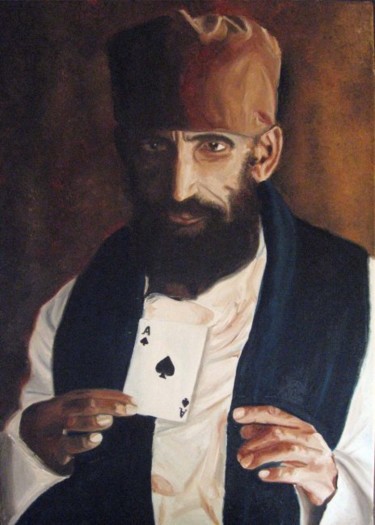 Painting titled "Jussuf il giocatore" by Stefano Davidson, Original Artwork