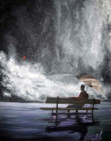 Pittura intitolato "L'aquilone" da Stefano Davidson, Opera d'arte originale