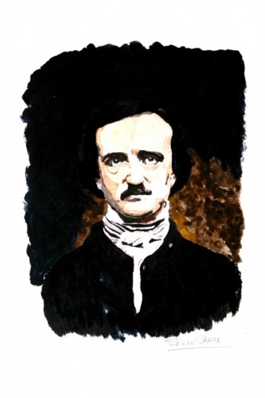 Pintura intitulada "Edgar Allan Poe" por Stefano Davidson, Obras de arte originais