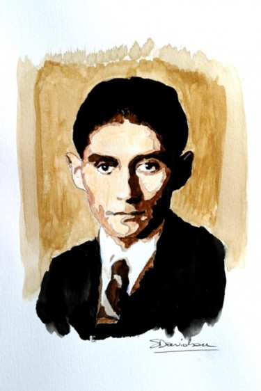 Painting titled "Franz Kafka" by Stefano Davidson, Original Artwork