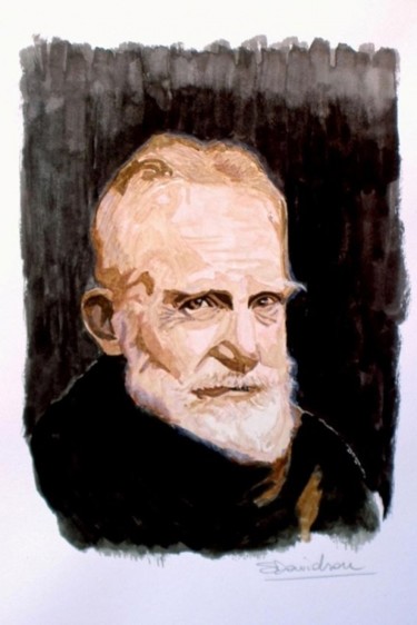Pittura intitolato "George Bernard Shaw" da Stefano Davidson, Opera d'arte originale