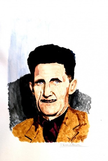 Painting titled "George Orwell" by Stefano Davidson, Original Artwork