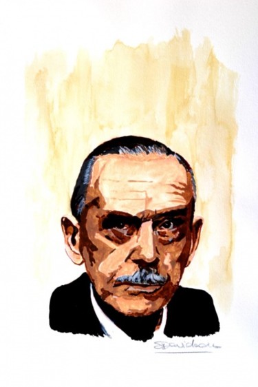 Malerei mit dem Titel "Thomas Mann" von Stefano Davidson, Original-Kunstwerk