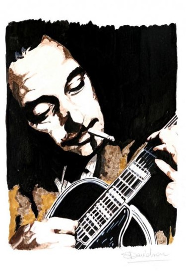 Peinture intitulée "Django Reinhardt" par Stefano Davidson, Œuvre d'art originale