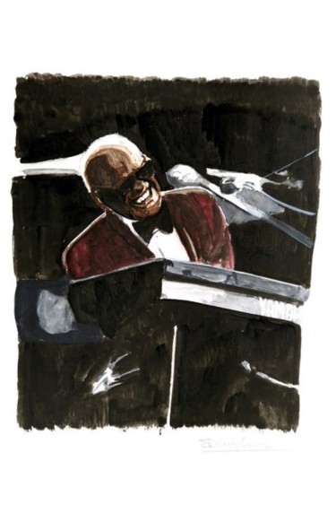 Painting titled "Ray Charles" by Stefano Davidson, Original Artwork