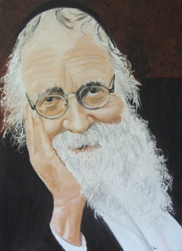 绘画 标题为“Ritratto di Rabbi” 由Stefano Davidson, 原创艺术品, 油