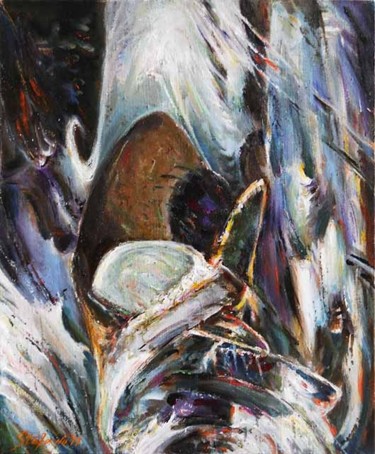 Painting titled "Composition V" by Stefano Popovski, Original Artwork, Oil