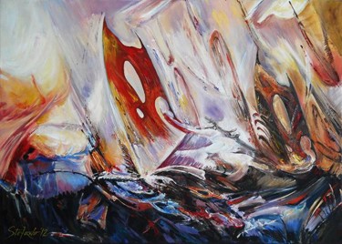 Painting titled "Close Reach II" by Stefano Popovski, Original Artwork, Oil