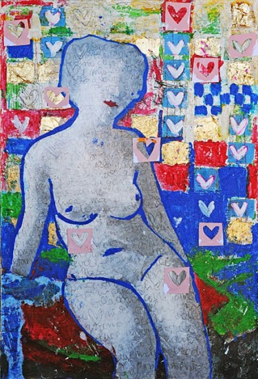 Pittura intitolato ""la donna di antoni…" da Stefano Pedrini, Opera d'arte originale, Olio