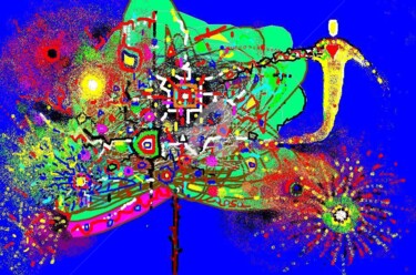 Arte digitale intitolato "IMPOLLINAZIONE" da Stefano Rosa, Opera d'arte originale, Pittura digitale