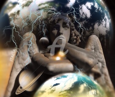 Digitale Kunst getiteld "Guardian Angel" door Stefano Rosa, Origineel Kunstwerk, Digitaal Schilderwerk