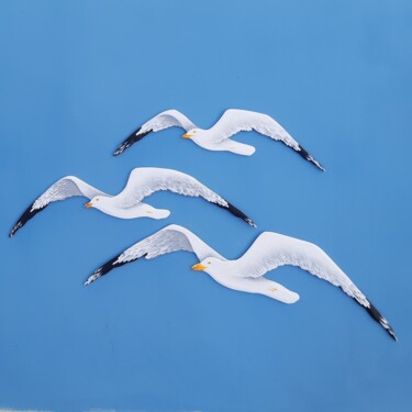 绘画 标题为“Dreamy flock of sea…” 由Stefanos Katsavos, 原创艺术品, 丙烯