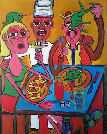 Painting titled "un-diner-presque-pa…" by Stéfanvivier, Original Artwork