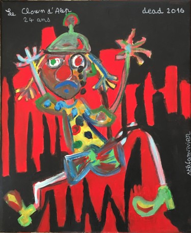 Картина под названием "" le clown d'Alep "" - Stéfanvivier, Подлинное произведение искусства, Акрил