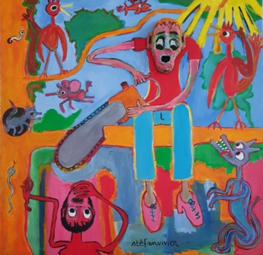 Painting titled "homo sapiens modern…" by Stéfanvivier, Original Artwork, Acrylic