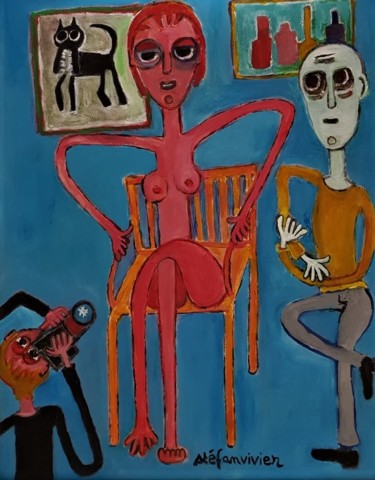 Painting titled "" séance photo "" by Stéfanvivier, Original Artwork