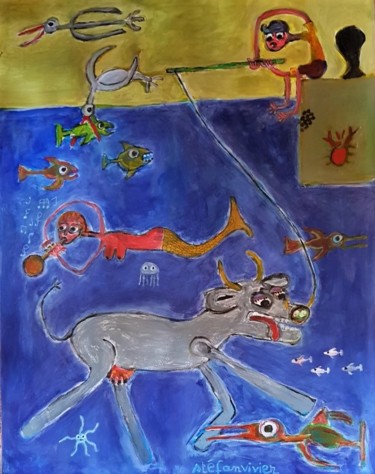 Painting titled "" le chant de la si…" by Stéfanvivier, Original Artwork